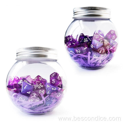 Assorted Dice Set in Clear Dice Jar Packaging